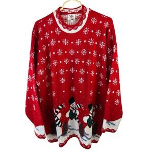 Holiday Time Kids Christmas sweater size 6/7 youth new Black with Snowmen